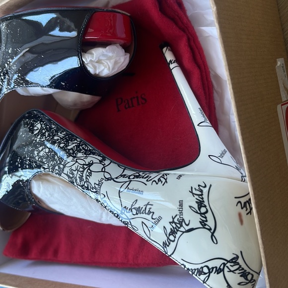 Christian Louboutin’s Black / white / red - size 37.5 - Picture 16 of 16